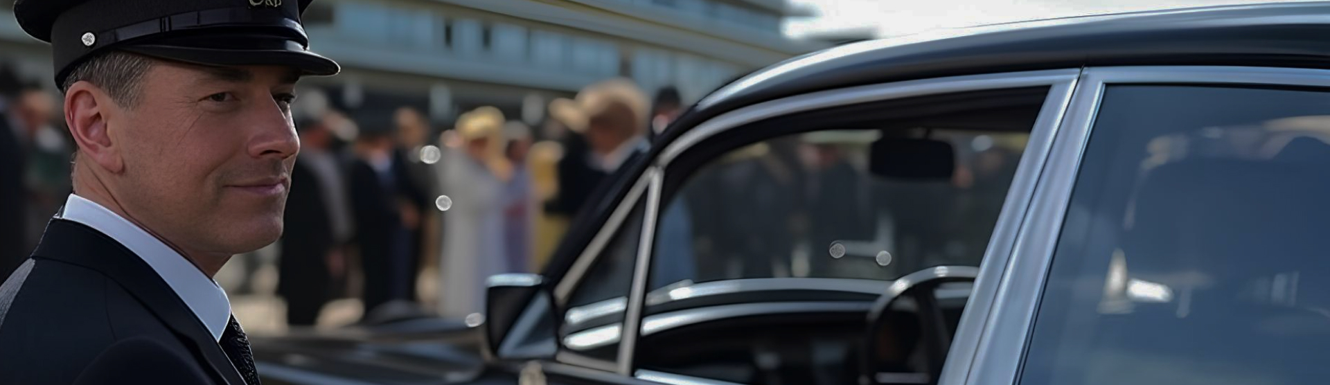 Mercedes S-Class chauffeur car parked outside London hotel